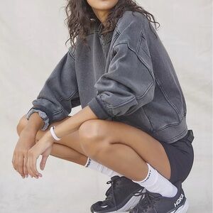 Free People Intercept Pullover in Black Charcoal Sz XS